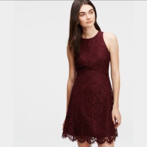 Ann Taylor Maroon/Burgundy Lace Dress - Picture 1 of 7
